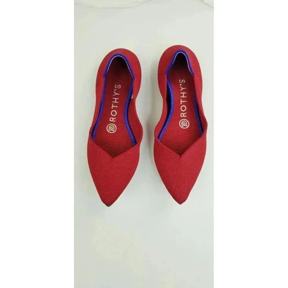 Rothy's Size 6.5 Women's Chili Red The Point Slip On Pointed Comfort Flats - Picture 1 of 16